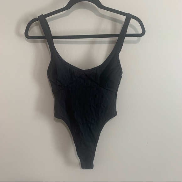 For Love & Lemons Clara Retro Ribbed Thong Bodysuit - Picture 2 of 13